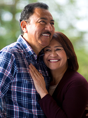 senior couple smiling