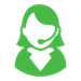 icon of a customer service rep with a headset on